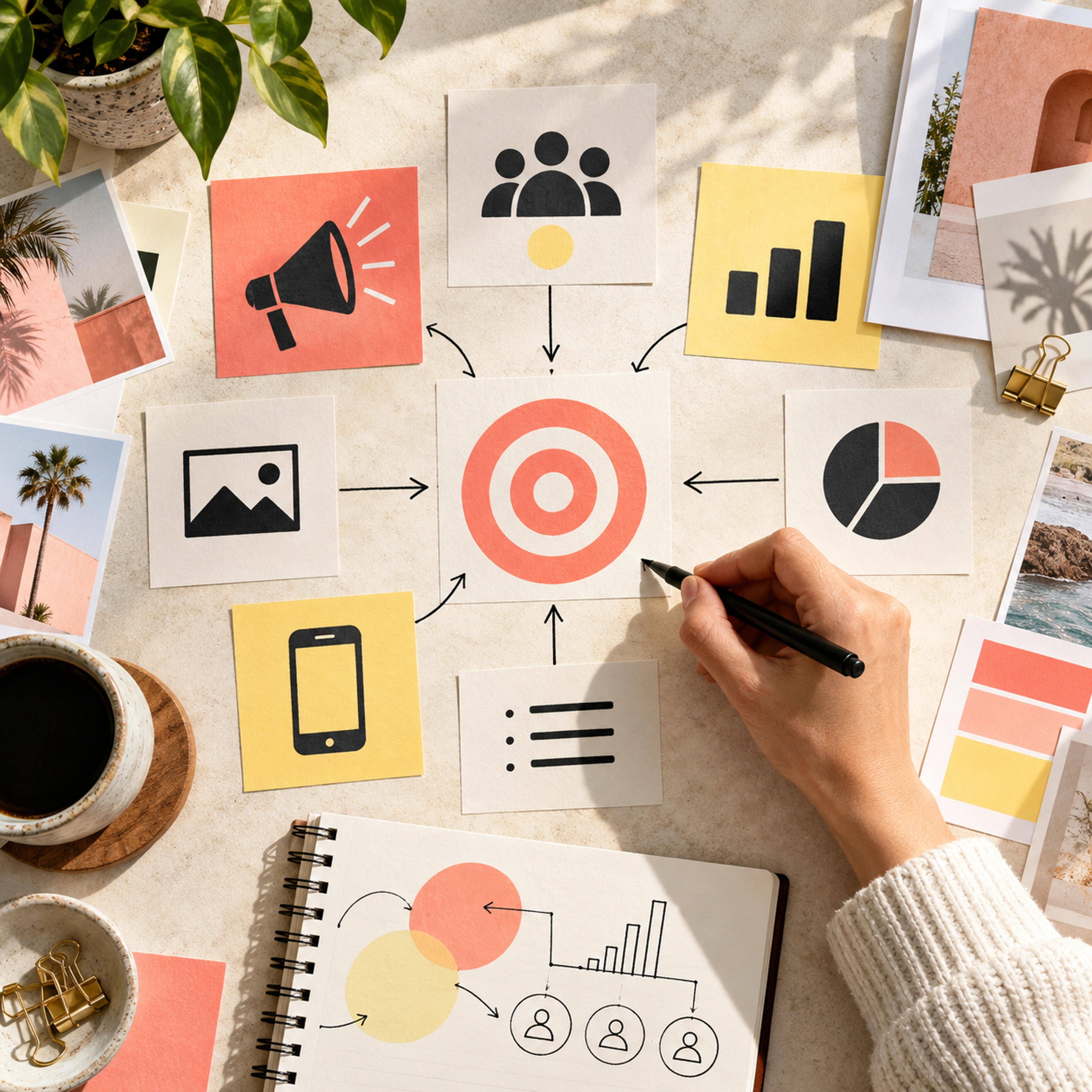 Planning marketing channels, target audiences, and campaign goals