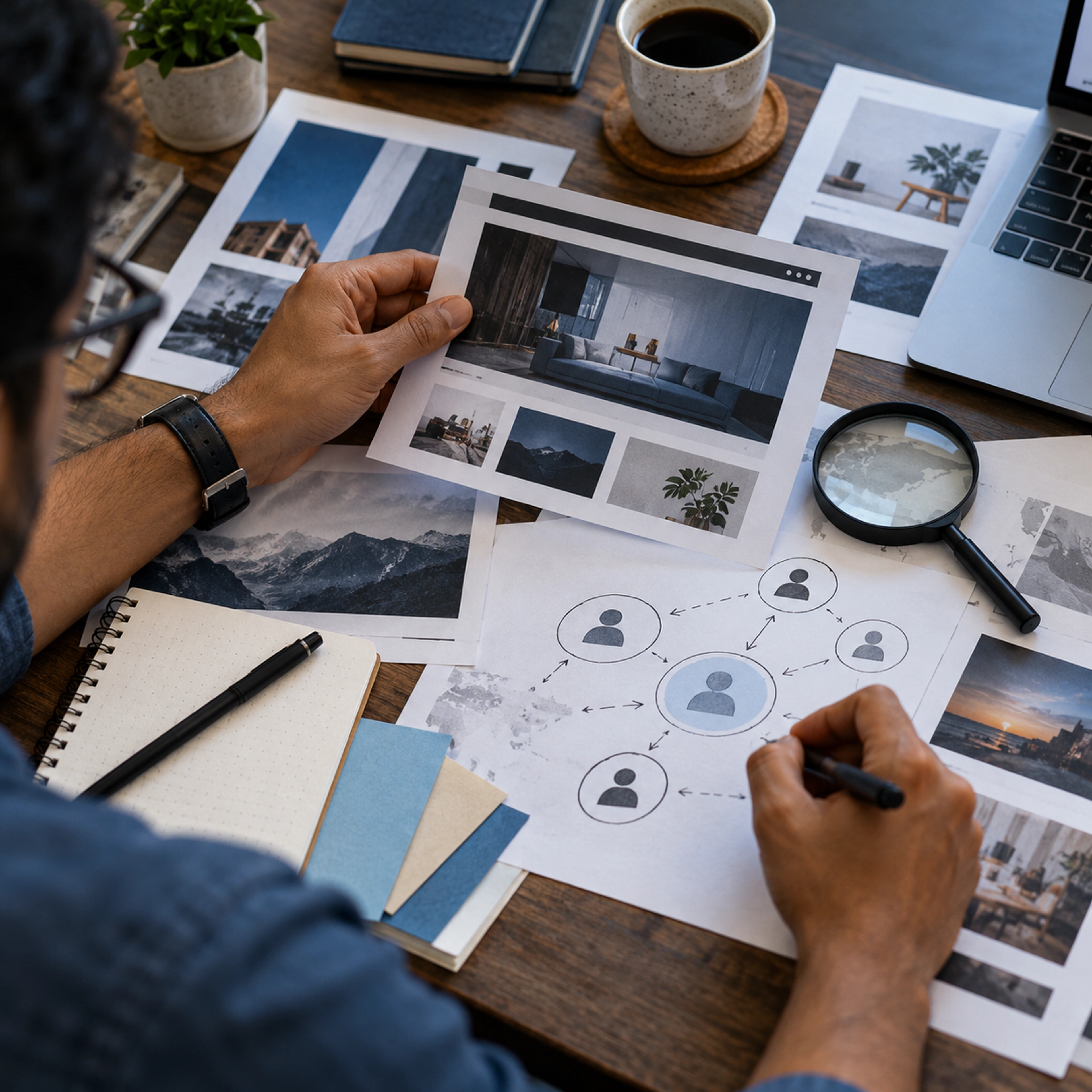 A marketing strategist auditing competitor content and audience research