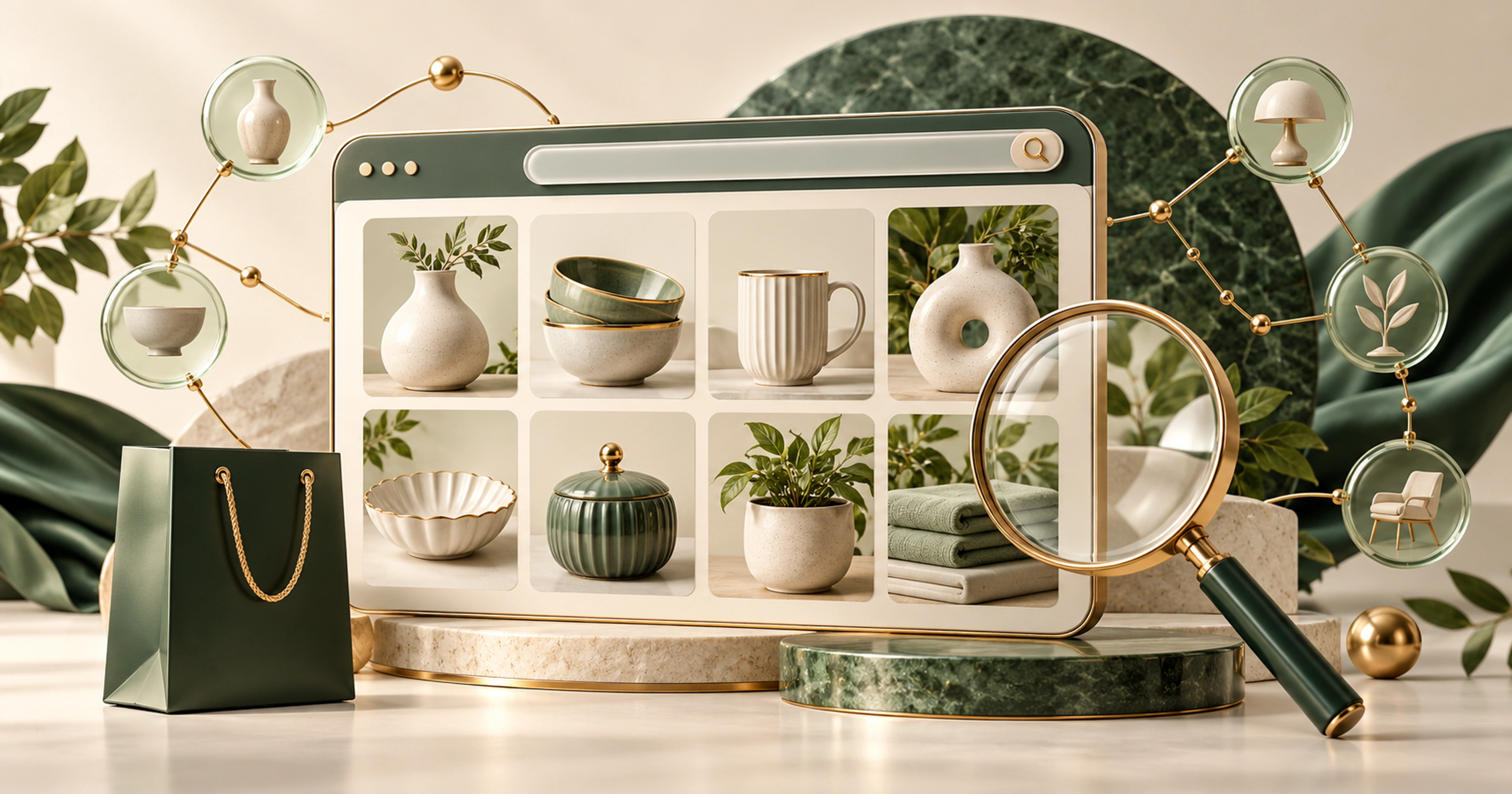 Product category pages with a search lens and connected product schema