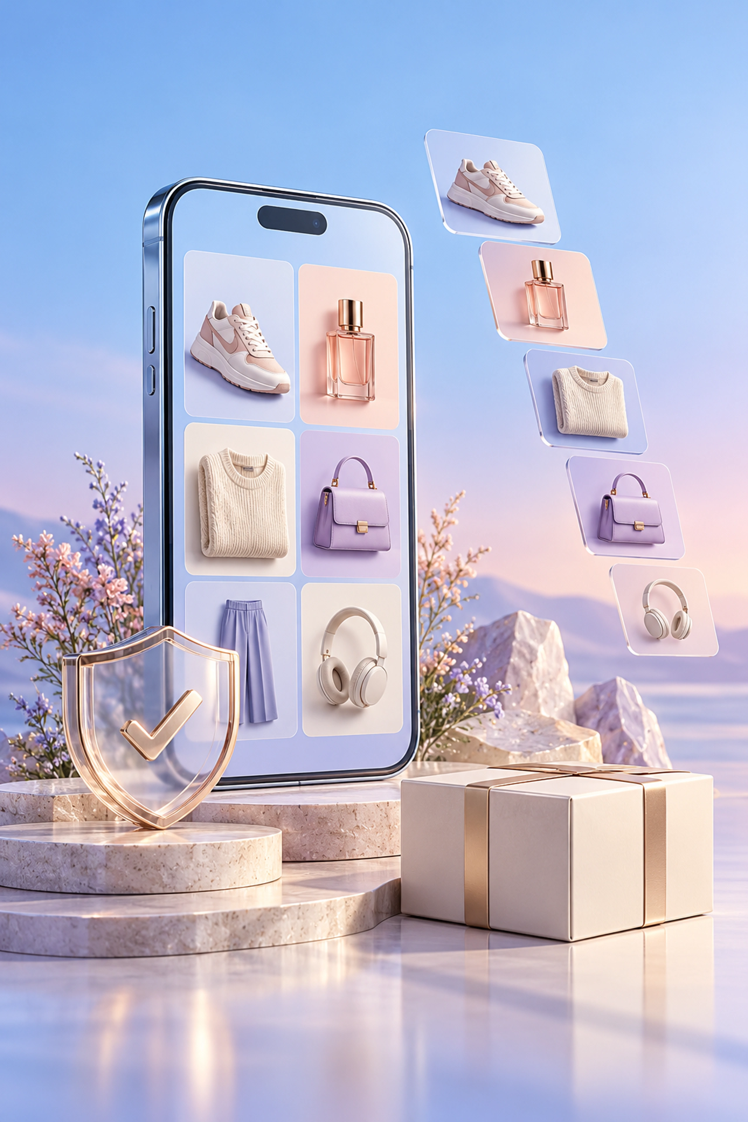 Mobile storefront with product browsing, secure checkout and order tracking