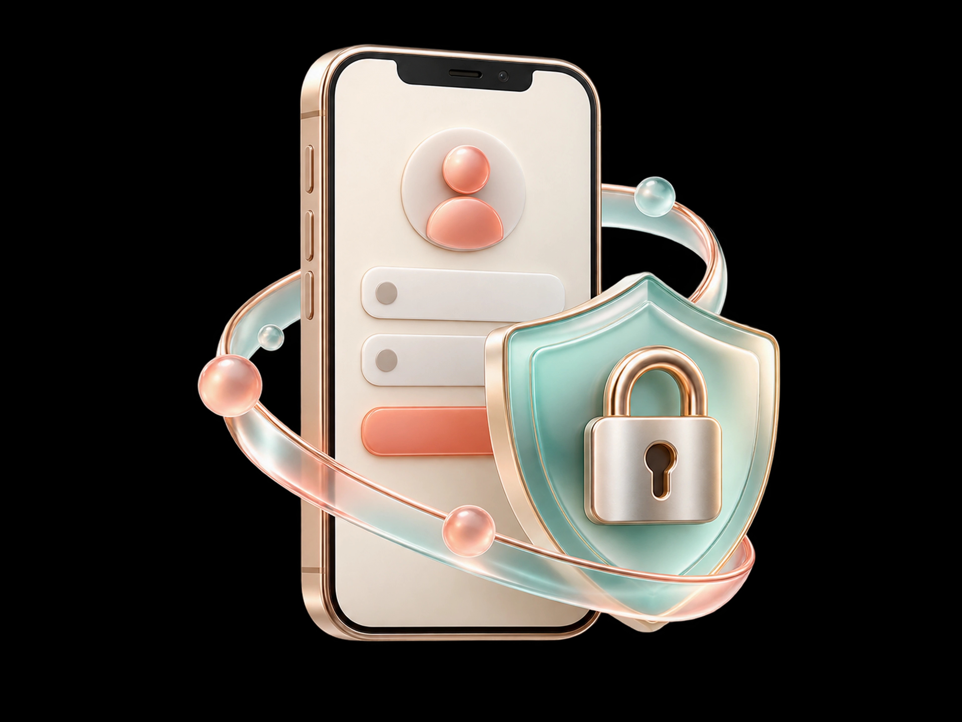 Secure mobile sign-in protected by a shield and lock