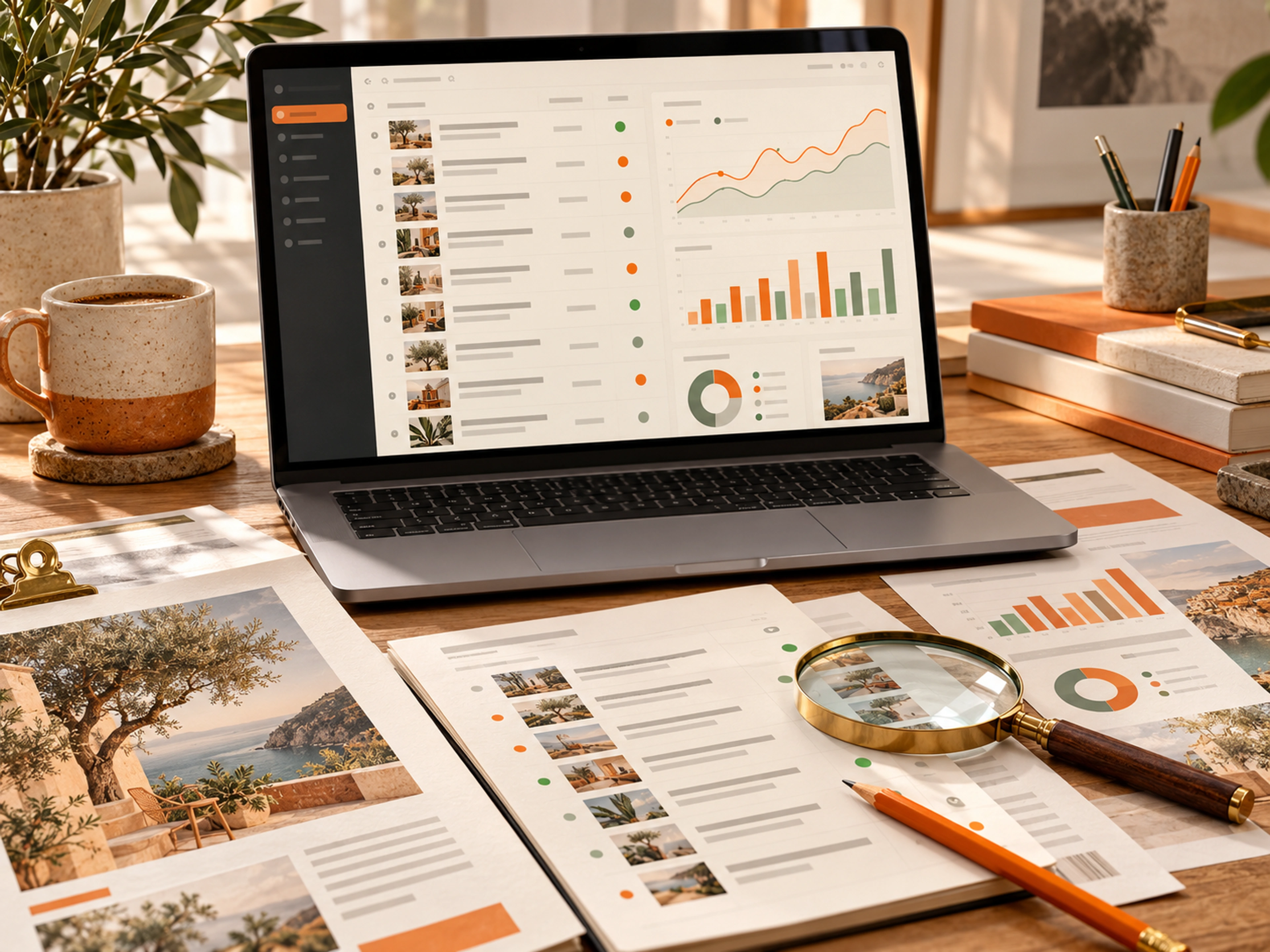 A content audit with article inventory, search trends and performance reports