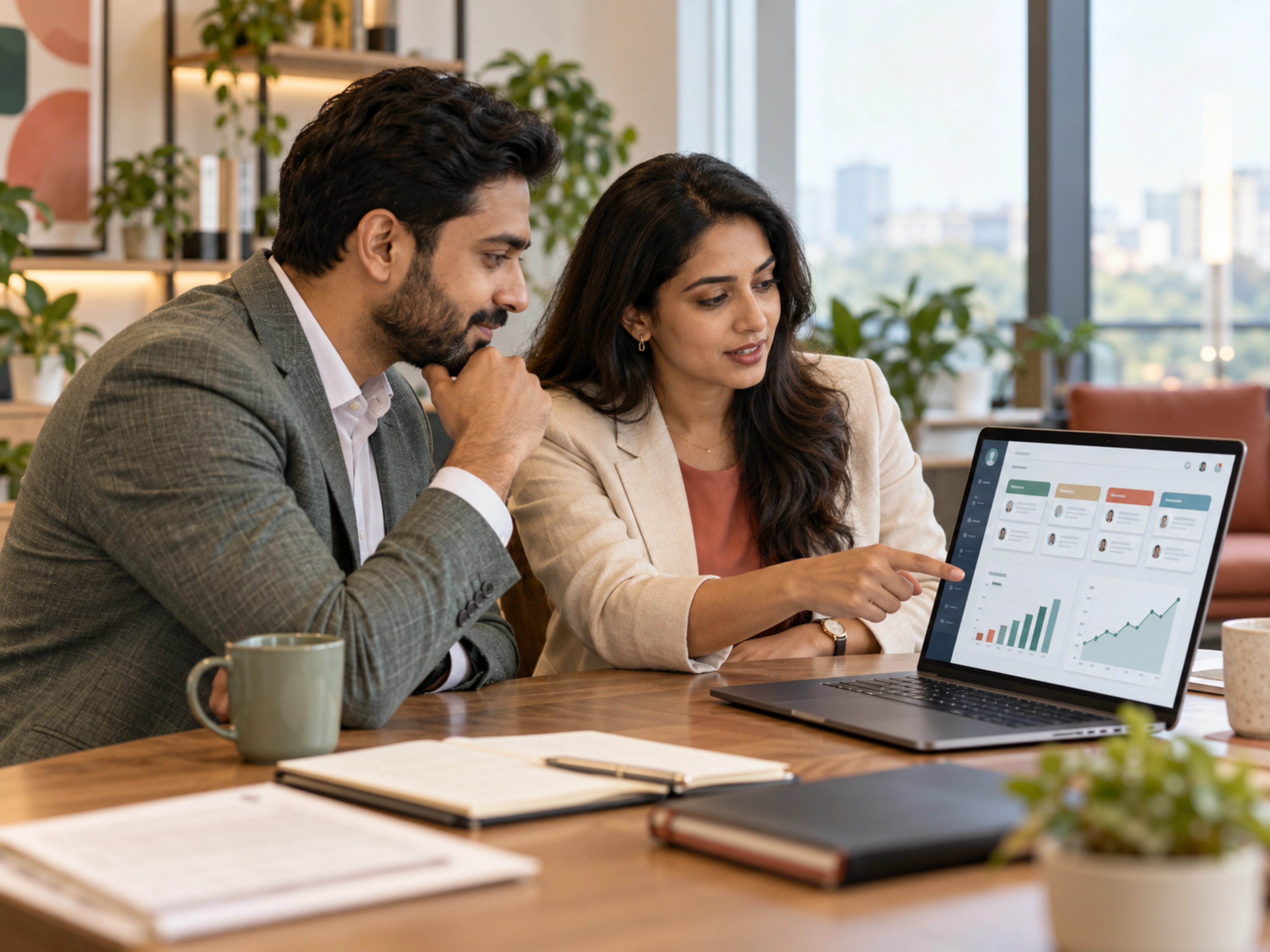 Business team reviewing CRM pipeline analytics and sales performance