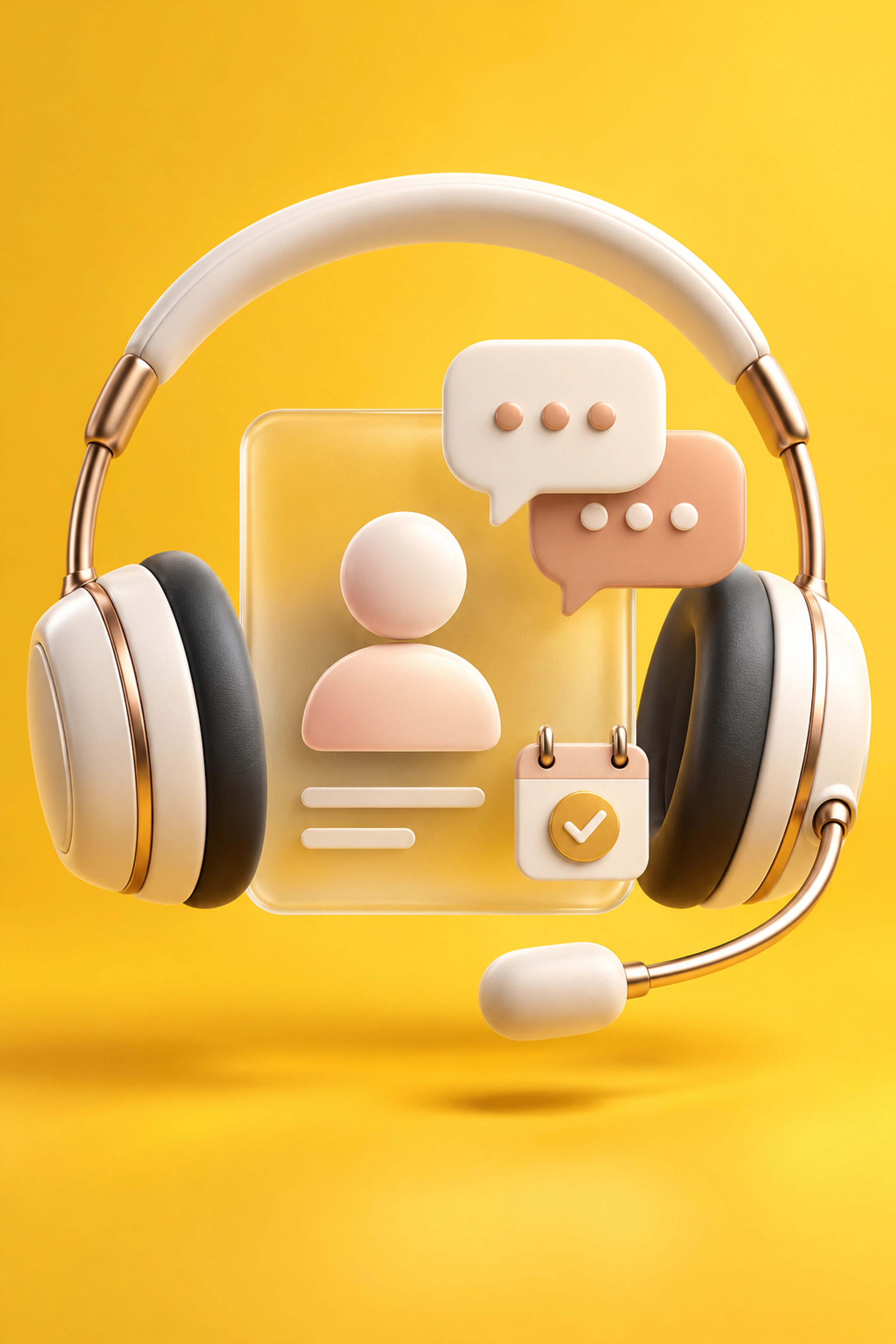 Customer support headset with a connected customer profile and conversation cards