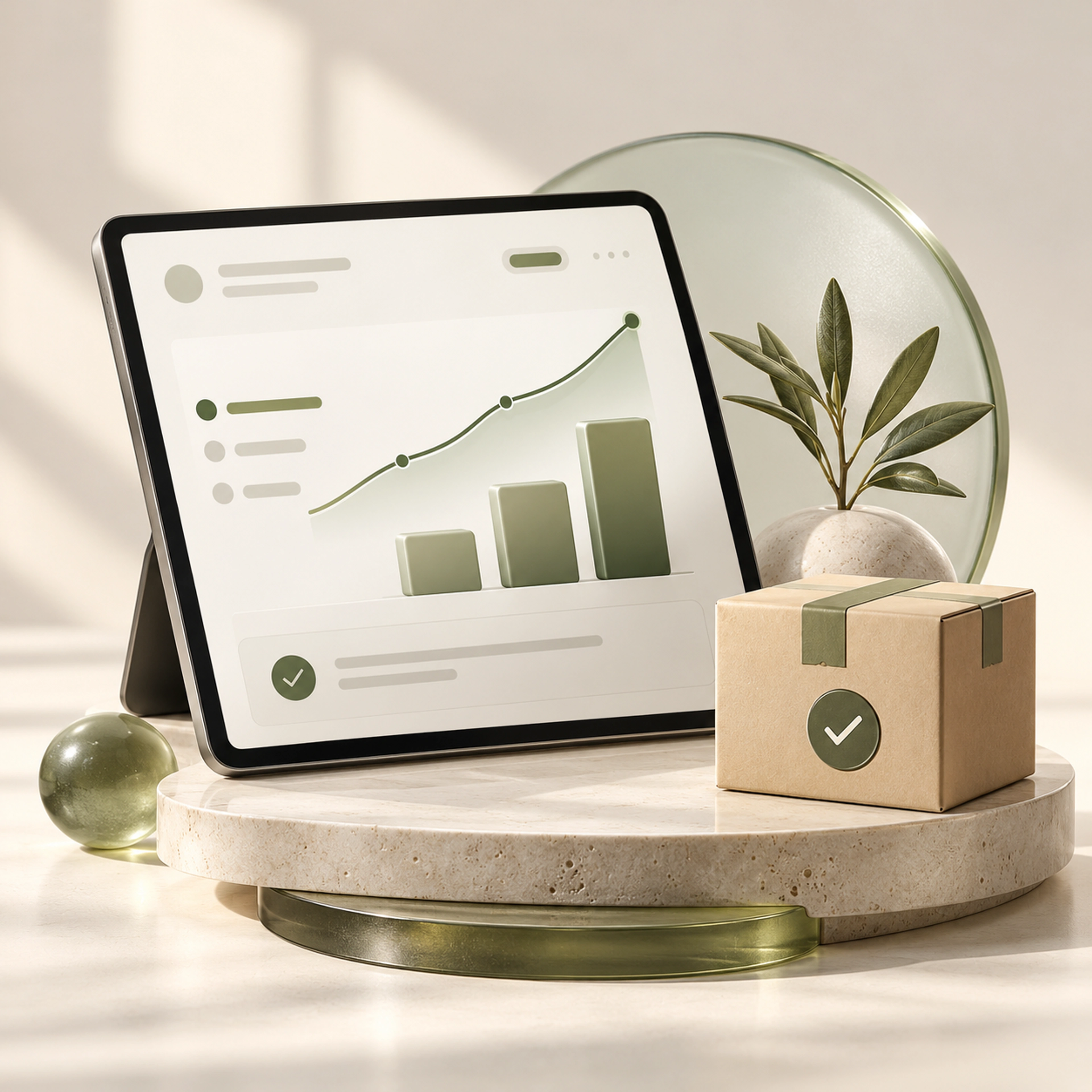 Ecommerce dashboard measuring sales and completed orders