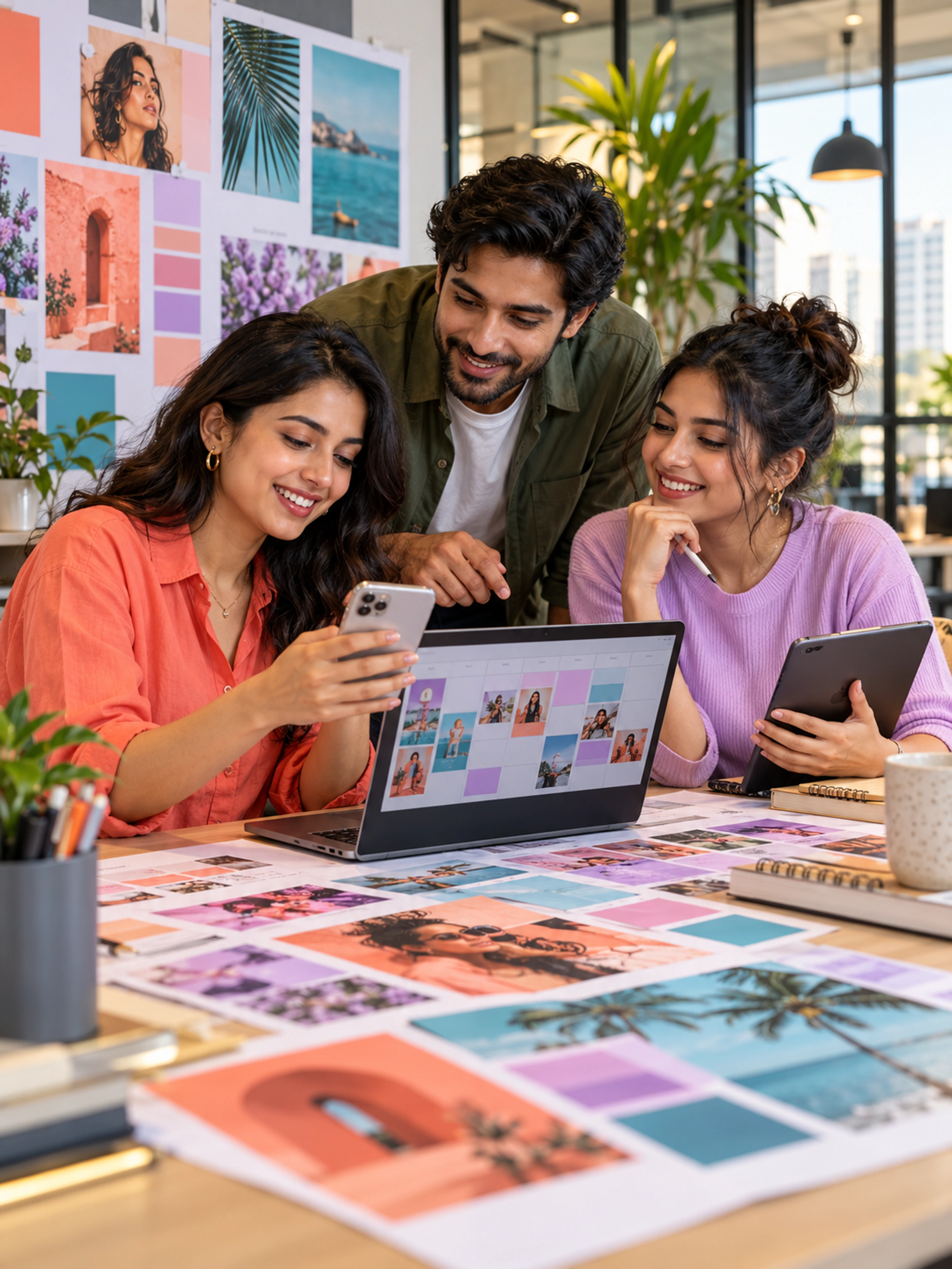 An Indian social media creative team planning brand content and campaigns