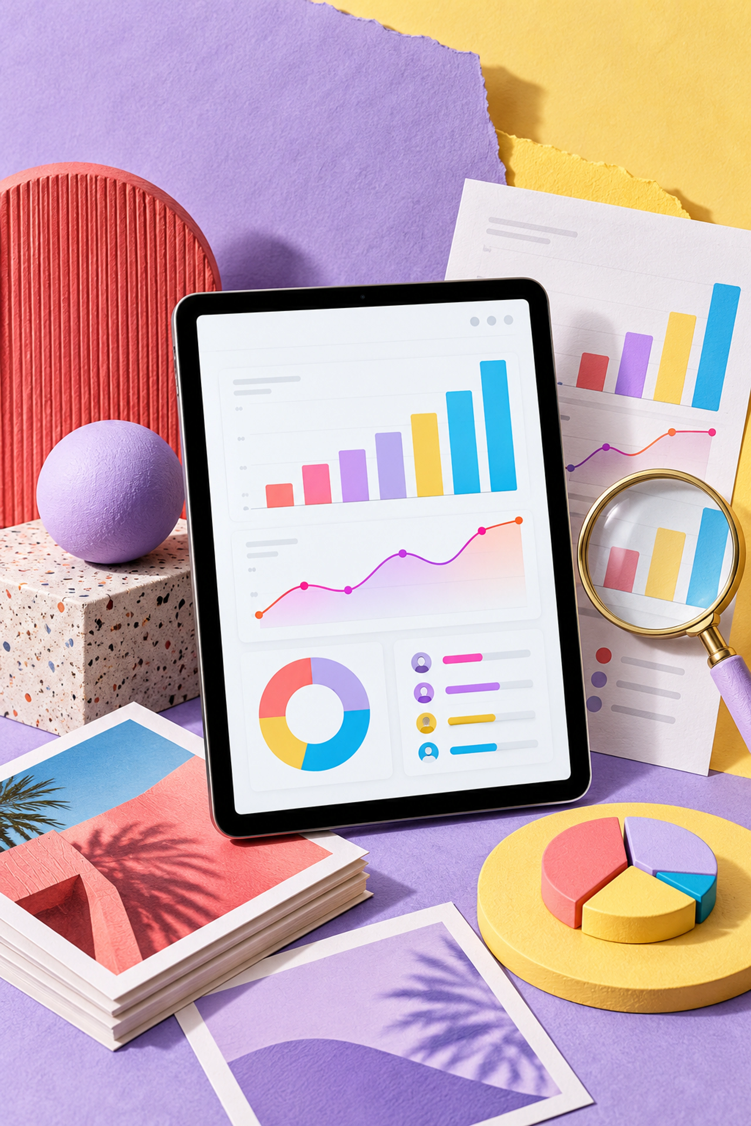 Reach, engagement and audience analytics in a monthly social media report