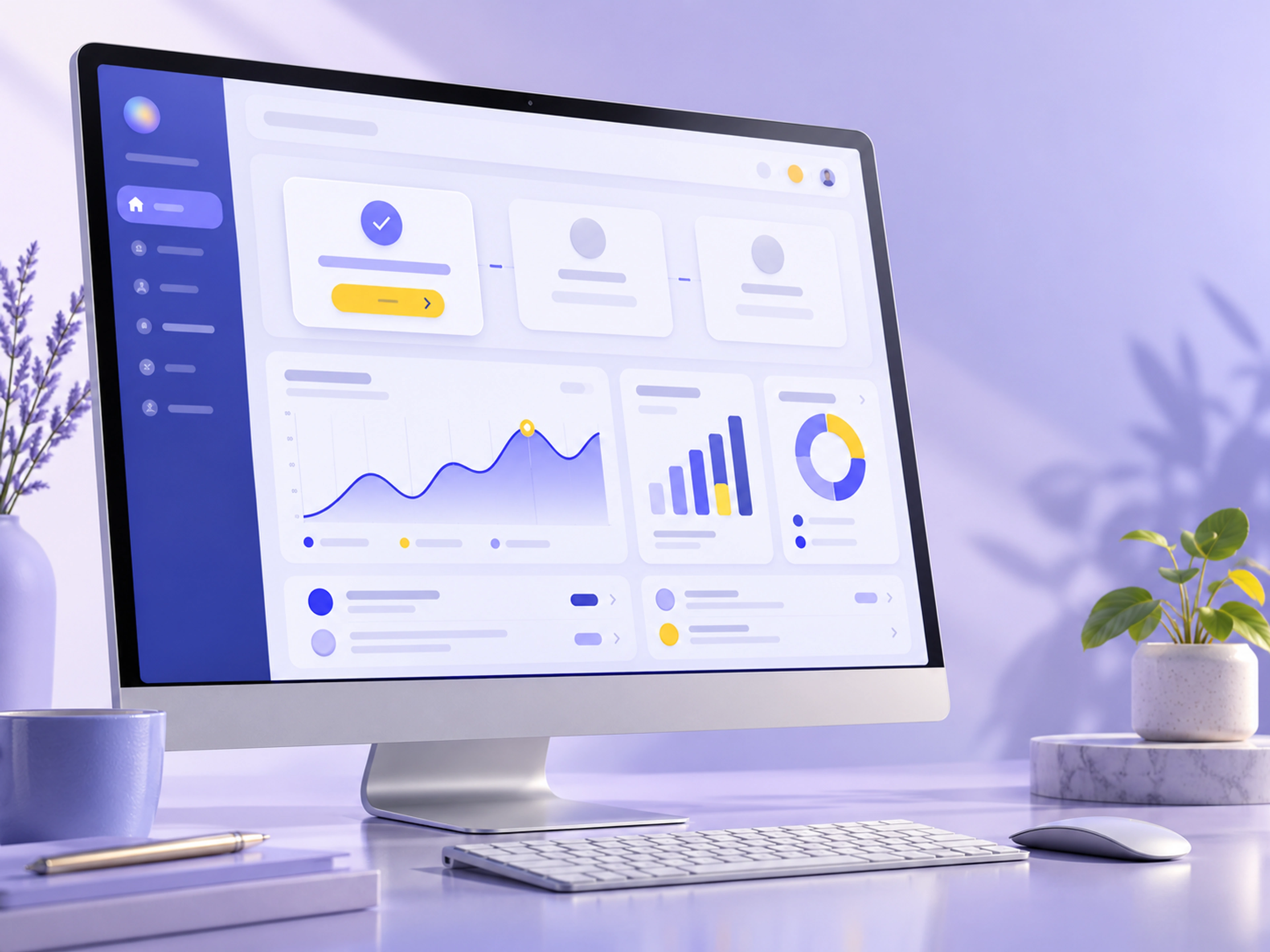 A SaaS dashboard with clear onboarding steps and a highlighted first action