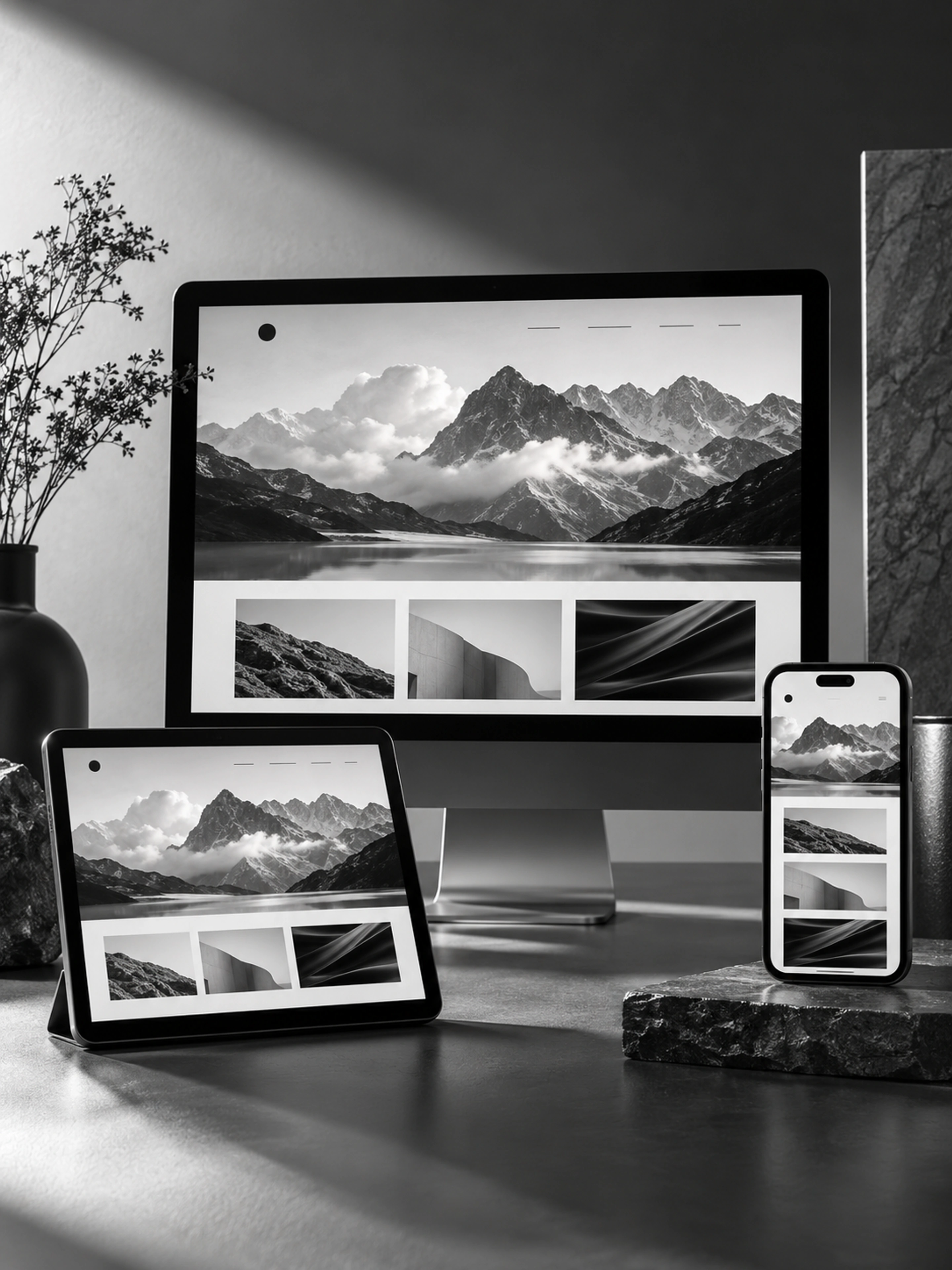 A responsive website across desktop, tablet and phone